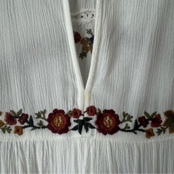 Free People Cream Pasadena Embroidered Ivory Mini Dress Size Small - Picture 6 of 9